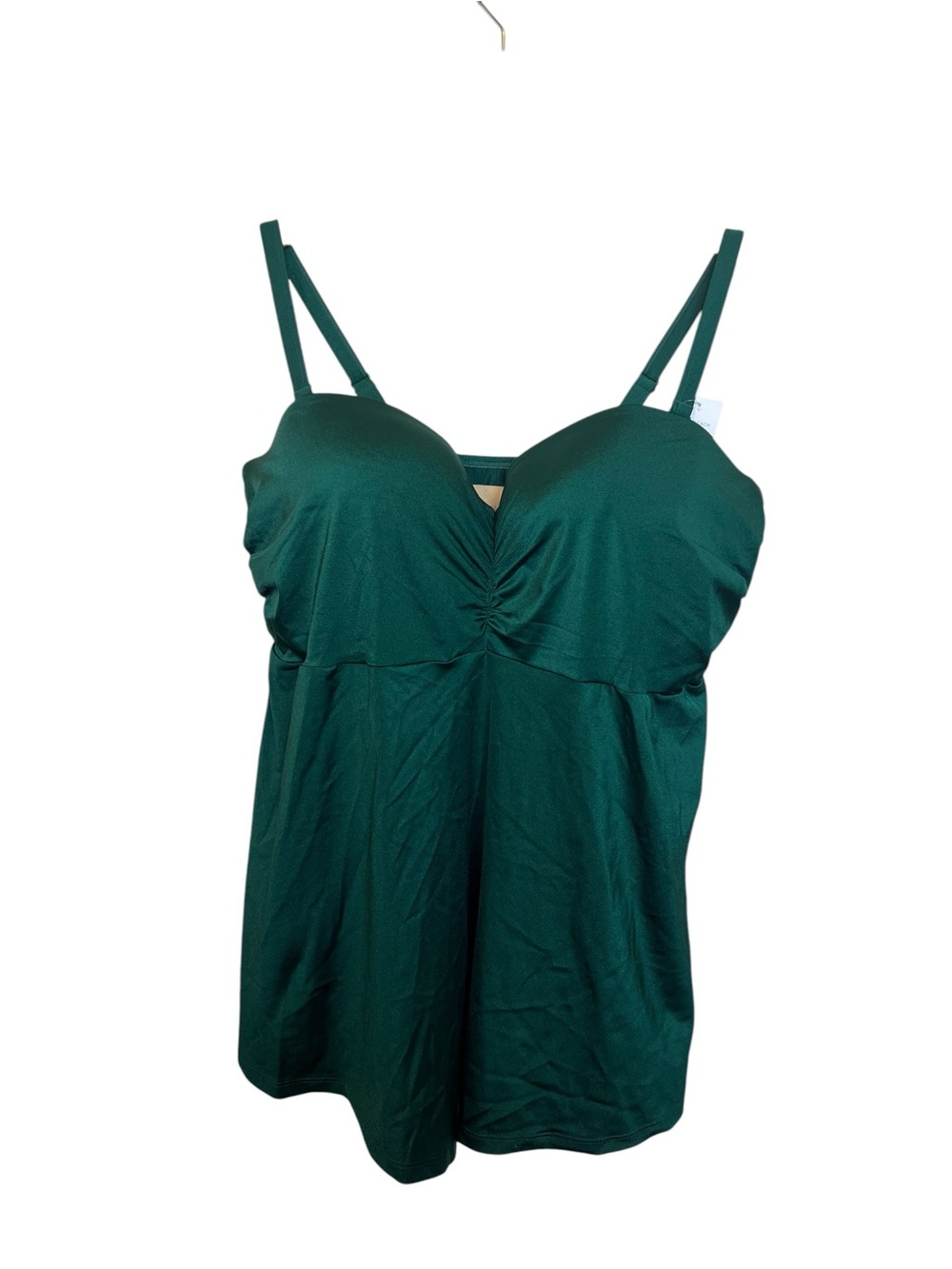 Swim by Cacique NWT Emerald Green 42DDD Lightly Lined Bandeau Tankini Top